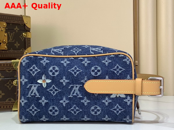 Louis Vuitton Locker Dopp Kit in Blue Monogram Denim Flowers M28363 Replica