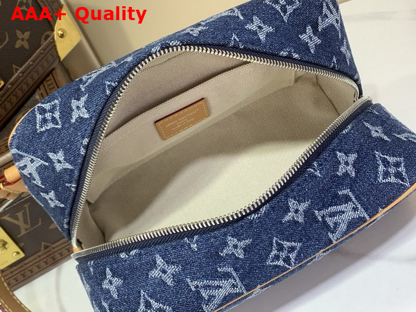 Louis Vuitton Locker Dopp Kit in Blue Monogram Denim Flowers M28363 Replica