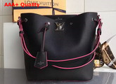 Louis Vuitton Lockme Bucket in Noir Soft Calfskin with Microfiber Lining M54677 Replica