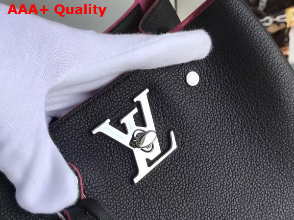 Louis Vuitton Lockme Bucket in Noir Soft Calfskin with Microfiber Lining M54677 Replica