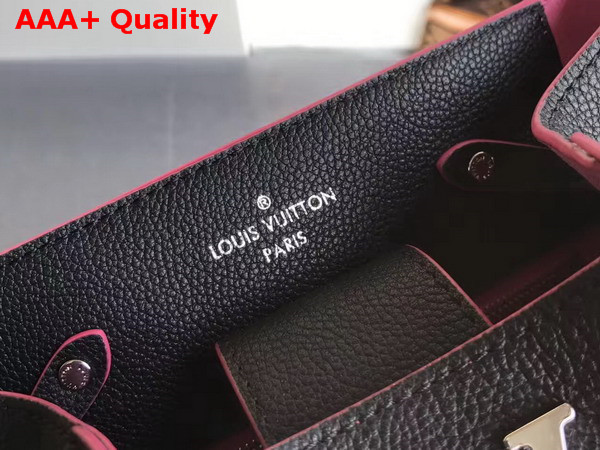 Louis Vuitton Lockme Bucket in Noir Soft Calfskin with Microfiber Lining M54677 Replica