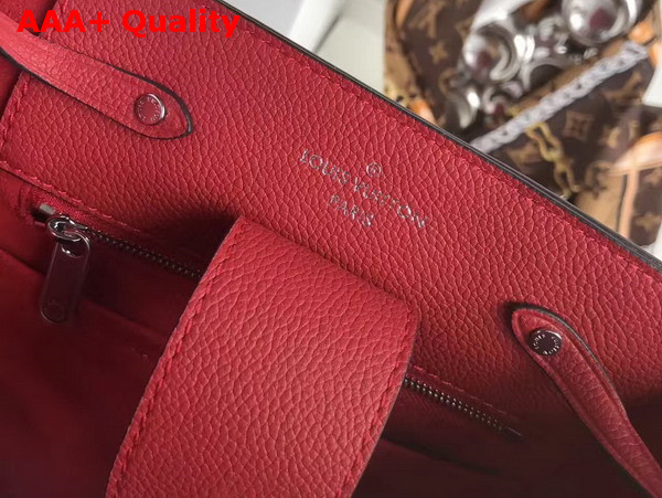 Louis Vuitton Lockme Bucket in Red Soft Calfskin with Microfiber Lining Replica