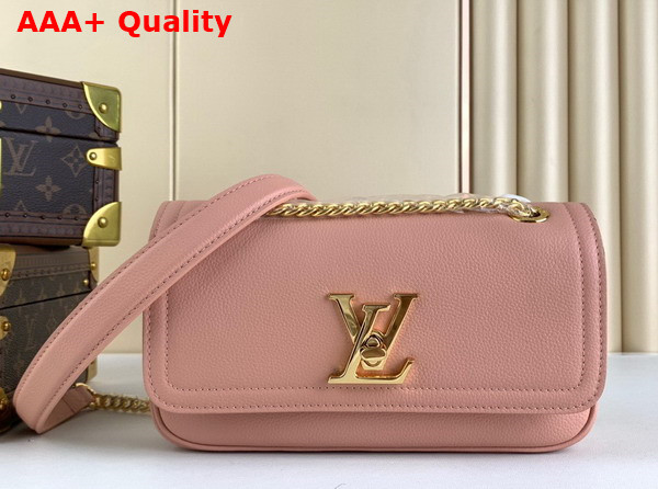 Louis Vuitton Lockme Chain Bag East West Rose Trianon Pink Grained Calf Leather Replica