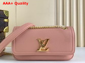 Louis Vuitton Lockme Chain Bag East West Rose Trianon Pink Grained Calf Leather Replica