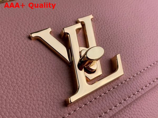 Louis Vuitton Lockme Chain Bag East West Rose Trianon Pink Grained Calf Leather Replica