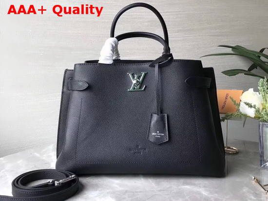 Louis Vuitton Lockme Day Tote Bag in Black Grained Calf Leather M53730 Replica