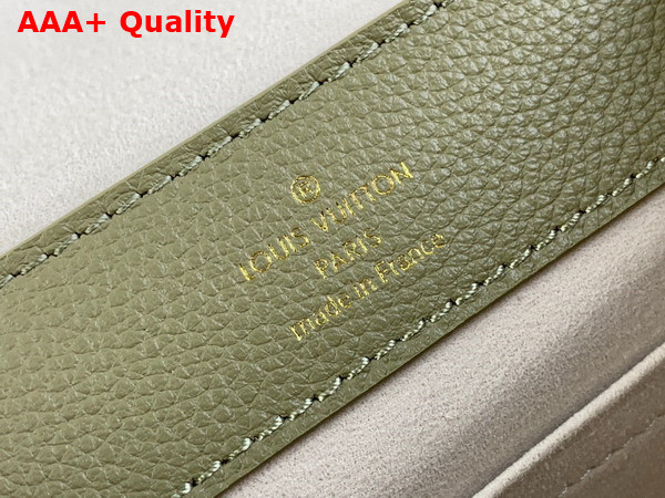 Louis Vuitton Lockme Ever Mini Handbag Khaki and Quartz Grained Calf Leather Replica