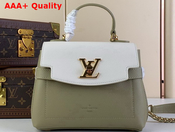 Louis Vuitton Lockme Ever Mini Handbag Khaki and Quartz Grained Calf Leather Replica