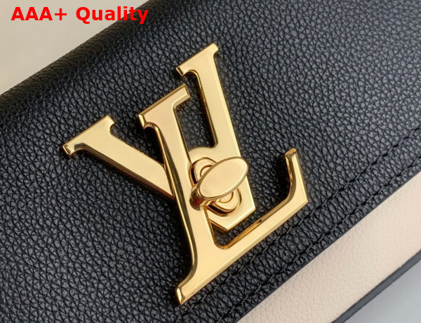 Louis Vuitton Lockme Pouch Black Creme Grained Calf Leather M80898 Replica