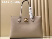 Louis Vuitton Lockme Shopper Greige Grained Calf Leather M57346 Replica
