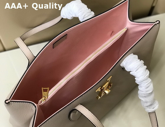 Louis Vuitton Lockme Shopper Greige Grained Calf Leather M57346 Replica