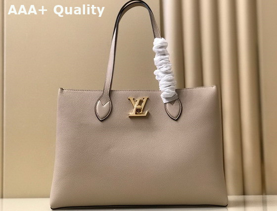 Louis Vuitton Lockme Shopper Greige Grained Calf Leather M57346 Replica