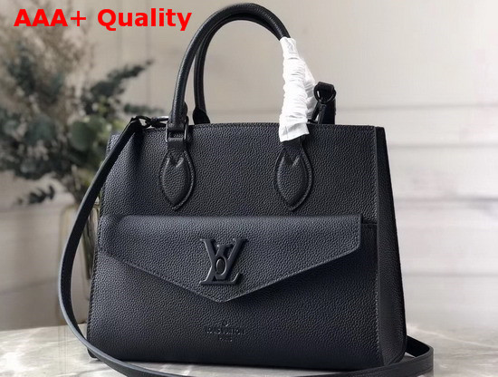 Louis Vuitton Lockme Tote PM Black Soft Grained Calfskin M55845 Replica