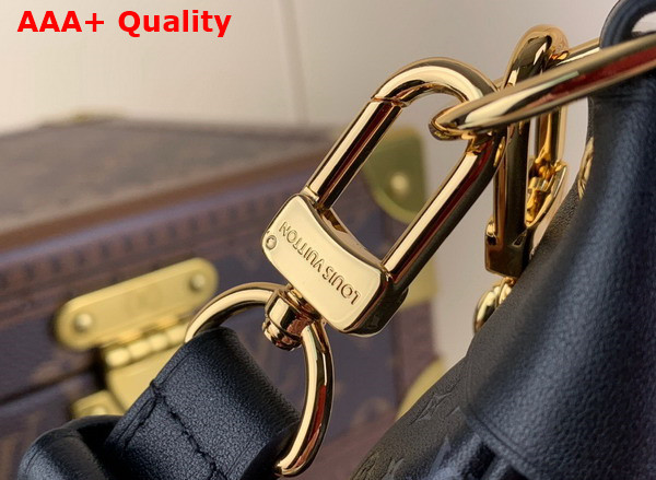 Louis Vuitton Loop Baguette Handbag in Black Calfskin with a Nano Version of the Monogram Embossed Into the Leather M22591 Replica