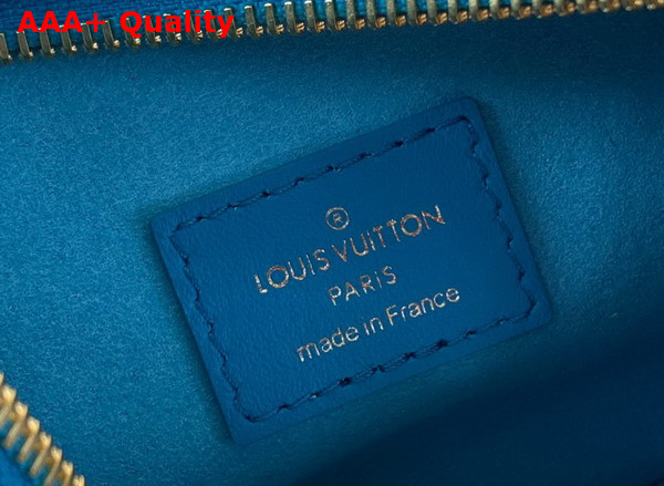 Louis Vuitton Loop Baguette Handbag in Blue Calfskin with a Nano Version of the Monogram Embossed Into the Leather M22593 Replica