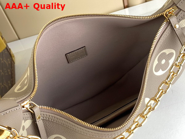 Louis Vuitton Loop Hobo Bag Bicolor Monogram Empreinte Leather Dove Gray and Cream M46738 Replica