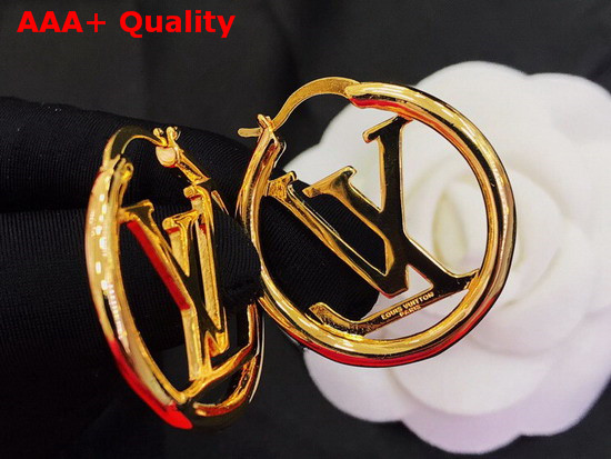 Louis Vuitton Louise Hoop Earrings Gold M64288 Replica