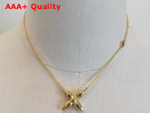 Louis Vuitton Louisette Necklace Gold Color Hardware Monogram Flower Pendant M00365 Replica