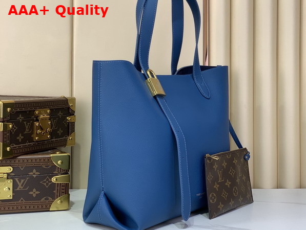 Louis Vuitton Low Key Cabas Prussian Blue Calf Leather Replica