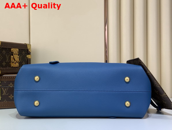 Louis Vuitton Low Key Cabas Prussian Blue Calf Leather Replica