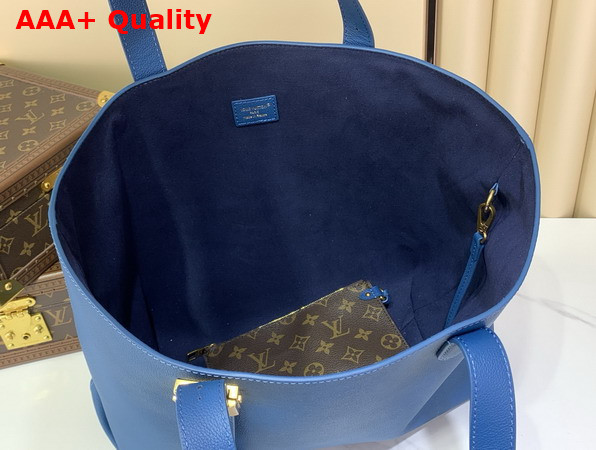 Louis Vuitton Low Key Cabas Prussian Blue Calf Leather Replica