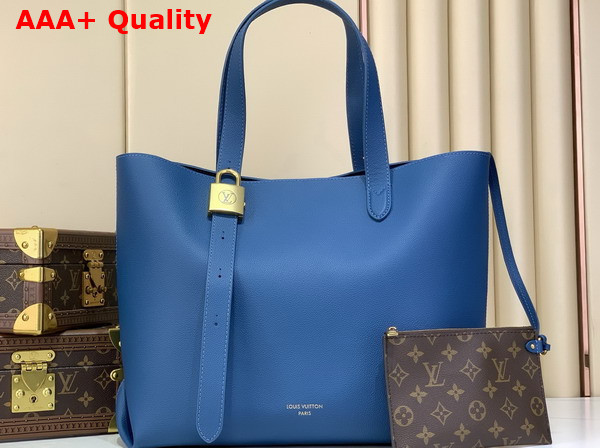 Louis Vuitton Low Key Cabas Prussian Blue Calf Leather Replica