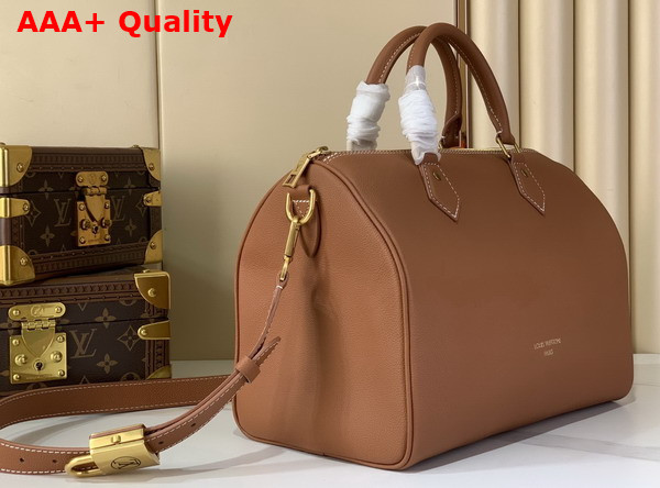 Louis Vuitton Low Key Edition of the Speedy Soft 30 Cognac Grained Calf Leather Edition M24892 Replica