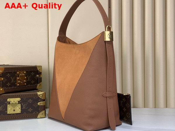 Louis Vuitton Low Key Hobo MM Cognac Brown Grained Calfskin and Suede M29156 Replica