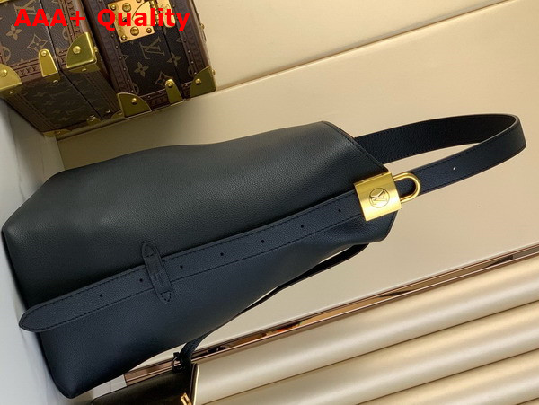 Louis Vuitton Low Key Hobo MM Handbag in Black Grained Calfskin M24856 Replica