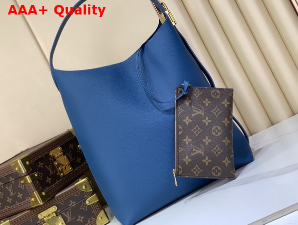 Louis Vuitton Low Key Hobo MM Prussian Blue Calf Leather M28220 Replica