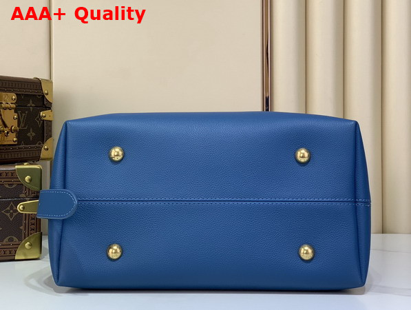 Louis Vuitton Low Key Hobo MM Prussian Blue Calf Leather M28220 Replica