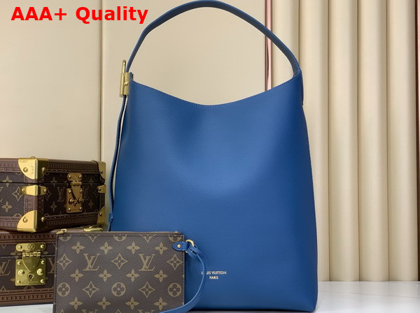 Louis Vuitton Low Key Hobo MM Prussian Blue Calf Leather M28220 Replica