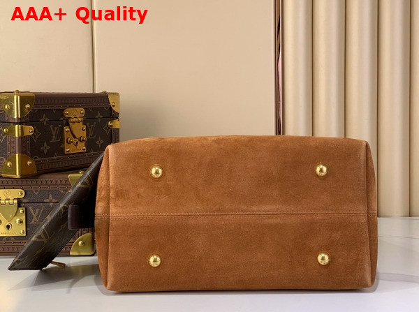 Louis Vuitton Low Key Hobo MM in Tan Suede Calfskin Leather M25516 Replica