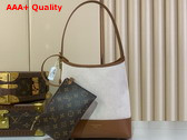Louis Vuitton Low Key Hobo PM Ecru Cognac Cotton and Cowhide Leather M25468 Replica