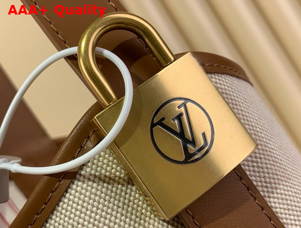 Louis Vuitton Low Key Hobo PM Ecru Cognac Cotton and Cowhide Leather M25468 Replica