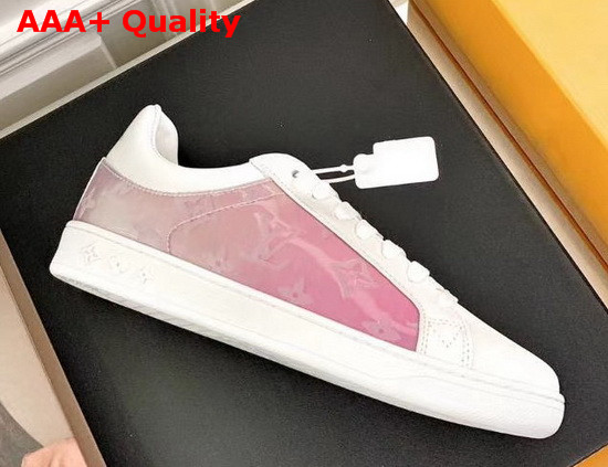 Louis Vuitton Luxembourg Sneaker Iridescent Monogram Textile and Calf Leather Pink 1A5HB8 Replica