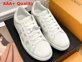 Louis Vuitton Luxembourg Sneaker Silver Monogram Grained Calf Leather Replica