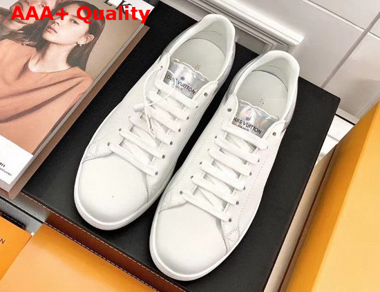 Louis Vuitton Luxembourg Sneaker in White Calf Leather with Iridesent Leather Trim Replica