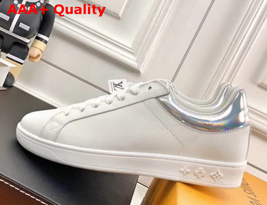 Louis Vuitton Luxembourg Sneaker in White Calf Leather with Iridesent Leather Trim Replica