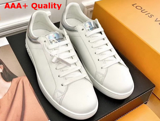 Louis Vuitton Luxembourg Sneaker in White Calf Leather with Iridesent Leather Trim Replica