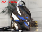 Louis Vuitton Lvxlol Palm Springs Mini Backpack Blue and Silver Monogram Camouflage Pattern Replica