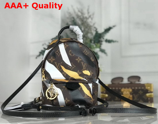 Louis Vuitton Lvxlol Palm Springs Mini Backpack in Monogram Canvas with Gold and Silver Camouflage Pattern M45143 Replica