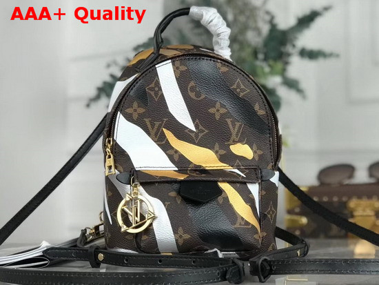 Louis Vuitton Lvxlol Palm Springs Mini Backpack in Monogram Canvas with Gold and Silver Camouflage Pattern M45143 Replica