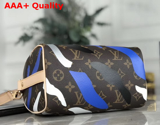 Louis Vuitton Lvxlol Speedy BB Monogram Canvas with Blue and Silver Camouflage Print Replica
