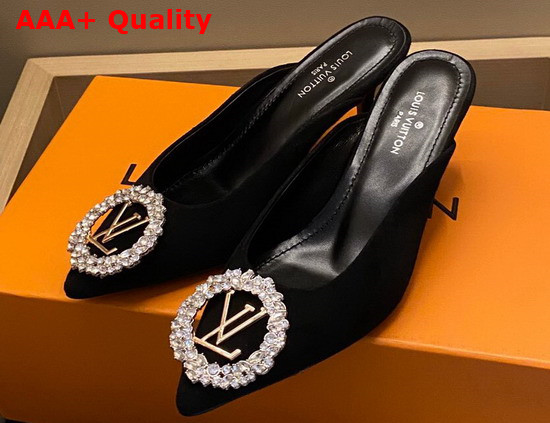 Louis Vuitton Madeleine Mule Black Suede Baby Goat Leather 1A8551 Replica