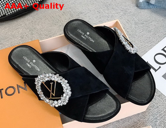Louis Vuitton Madeleine Mule Black Velvet 1A5KQI Replica