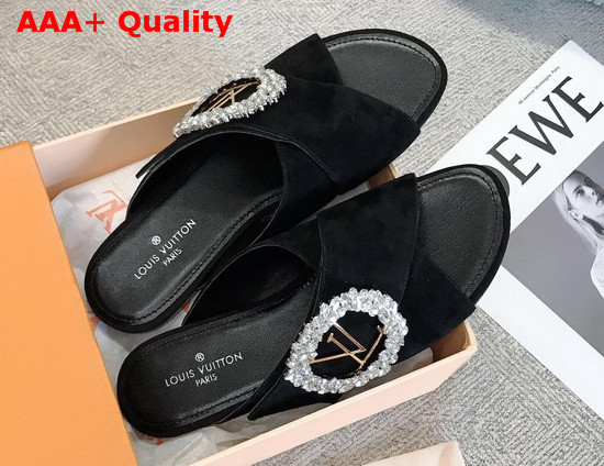 Louis Vuitton Madeleine Mule Black Velvet 1A5KQI Replica