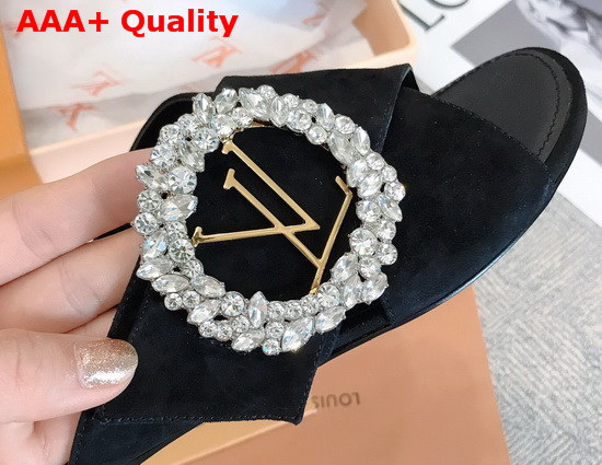 Louis Vuitton Madeleine Mule Black Velvet 1A5KQI Replica