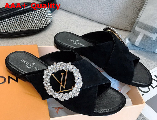 Louis Vuitton Madeleine Mule Black Velvet 1A5KQI Replica