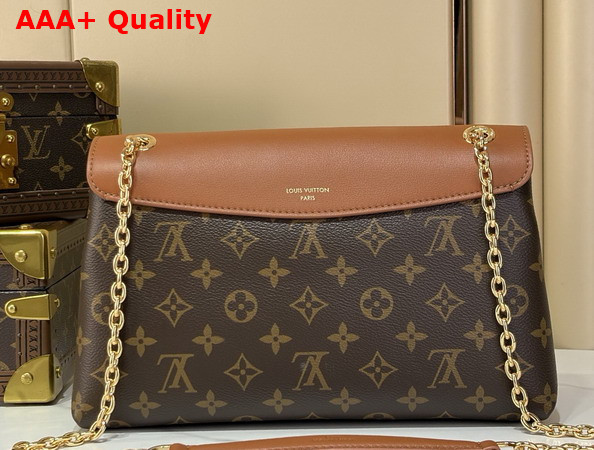 Louis Vuitton Madeleine PM Handbag in Monogram Canvas and Timeless Cognac Leather M28611 Replica